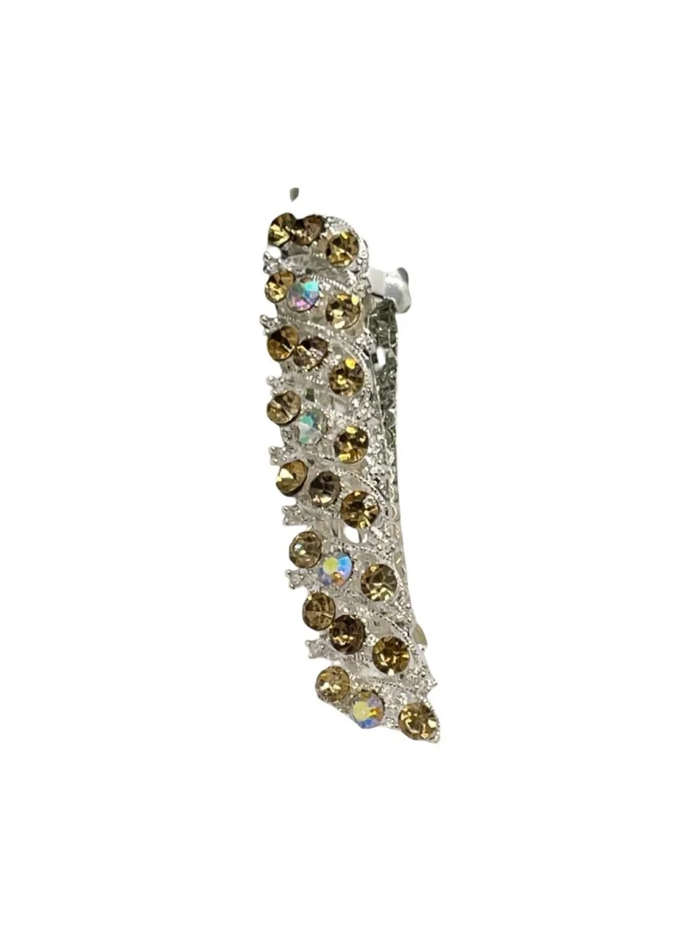Crystal-Embellished Brown Rhinestone Hair Clip 3.0” FINAL PRICE DROP